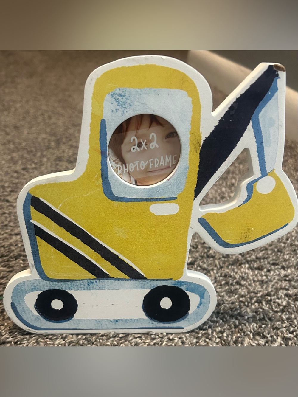 Hobby Lobby Construction Excavator Wooden Photo Frame - 2x2 Picture Holder
